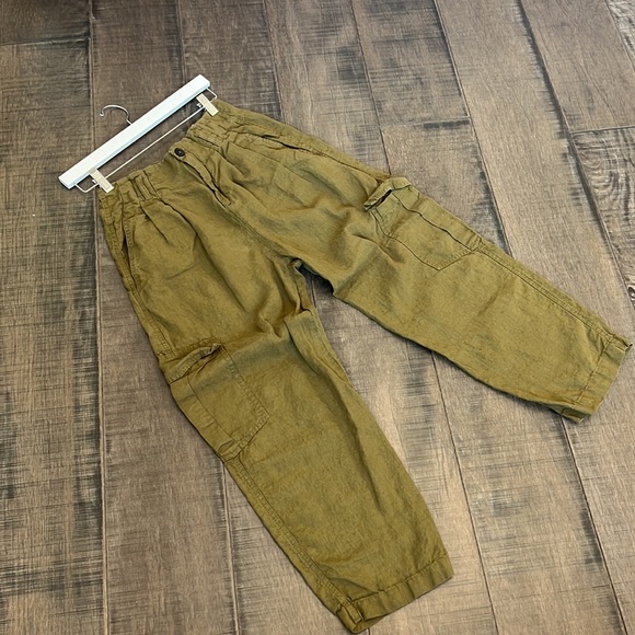 ZARA 100% LINEN CARGO OANTS SIZE S HIGH WAISTED - Picture 15 of 16